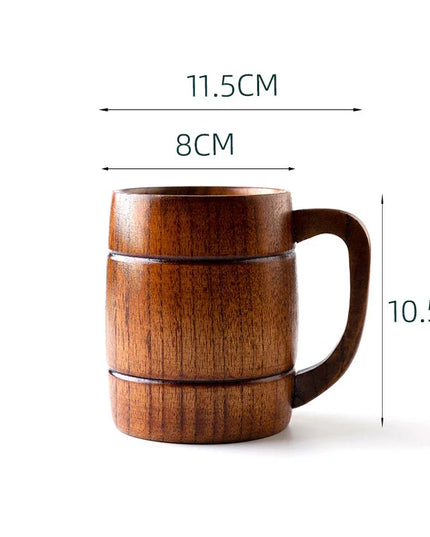 Handmade Wooden Big Belly Cups - Eco-Friendly Drinkware for Beer, Tea & Coffee