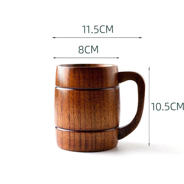 Handmade Wooden Big Belly Cups - Eco-Friendly Drinkware for Beer, Tea & Coffee