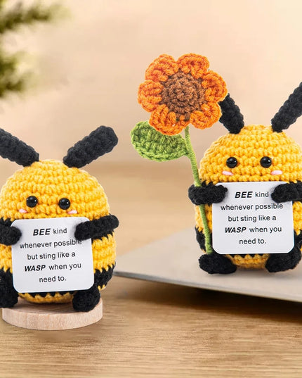 Positive Crochet Bee Miniature Decor - Kawaii Fruit & Vegetable Ornament