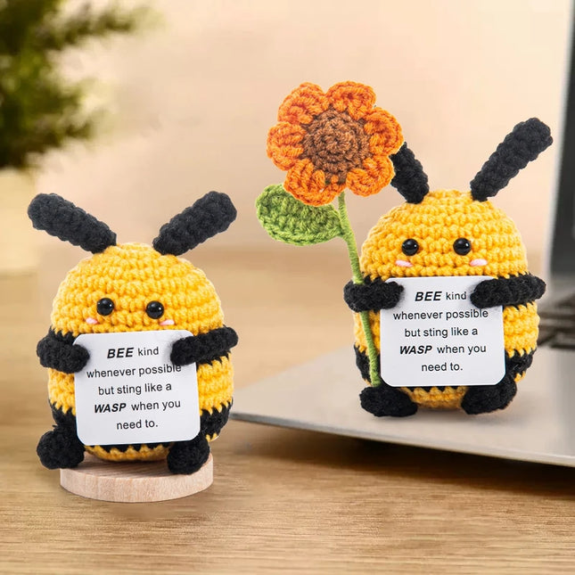 Positive Crochet Bee Miniature Decor - Kawaii Fruit & Vegetable Ornament