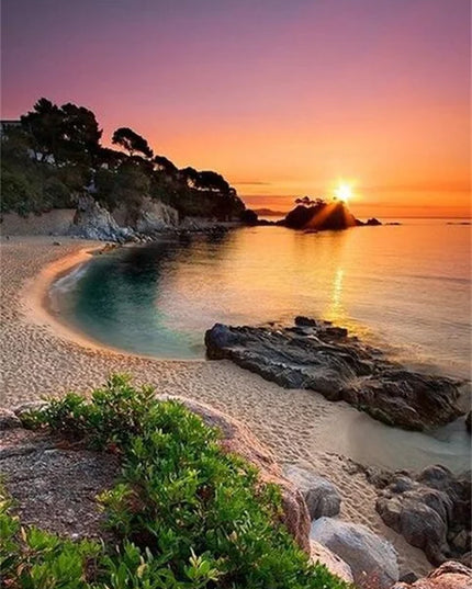 Sunset Beach Seascape Canvas Print - Nordic Landscape Wall Art Decor