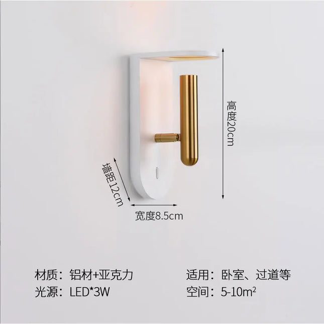 Modern Wall Mounted LED Lamp - Nordic Design for Bedroom & Hallway