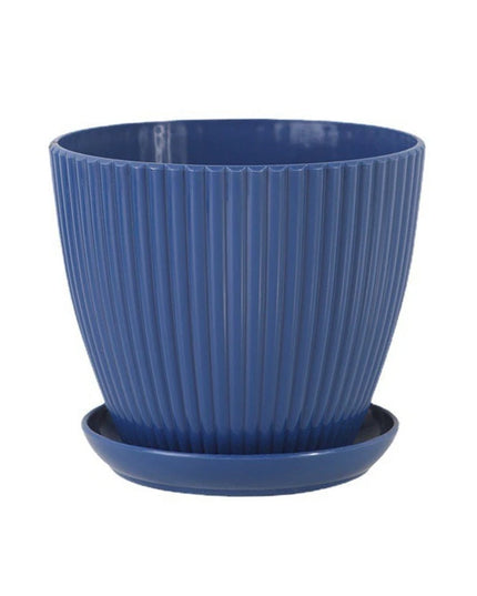 Plastic Flower Pot Succulent Plant Pot with Tray Green Dill Round Double Layer Small Flowerpot Home Office Desktop Decoration