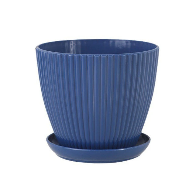 Plastic Flower Pot Succulent Plant Pot with Tray Green Dill Round Double Layer Small Flowerpot Home Office Desktop Decoration