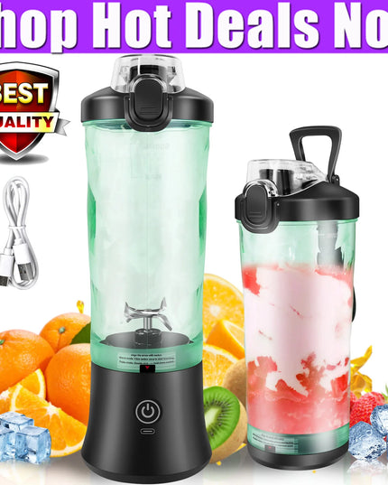 DayPlus 600ML Portable Blender - USB Rechargeable Electric Juicer