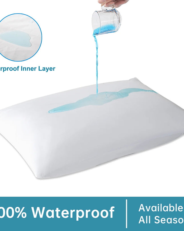 Anqianny 2pcs Waterproof Pillow Covers - Zippered Knitted Protector