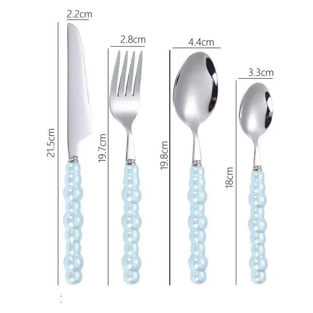 4Pcs/Set Luxury Dinnerware Stainless Steel Spoon and Fork