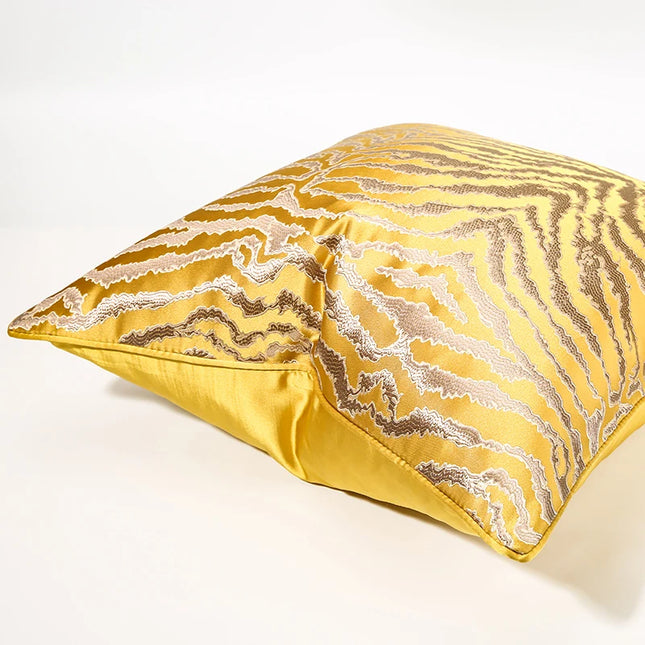 Anqianny Golden Cushion Cover - Tiger Zebra Pattern for Sofa Decor