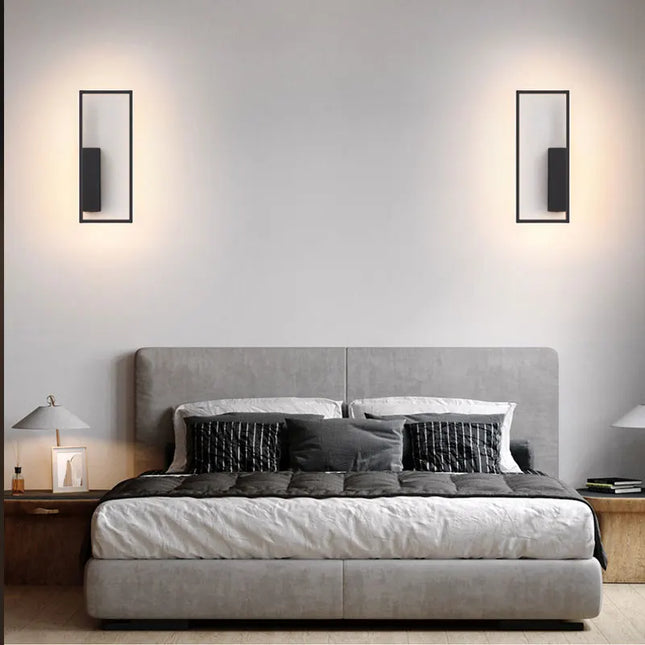 Modern LED Wall Lamp - Black or Gold, Dimmable for Living Room