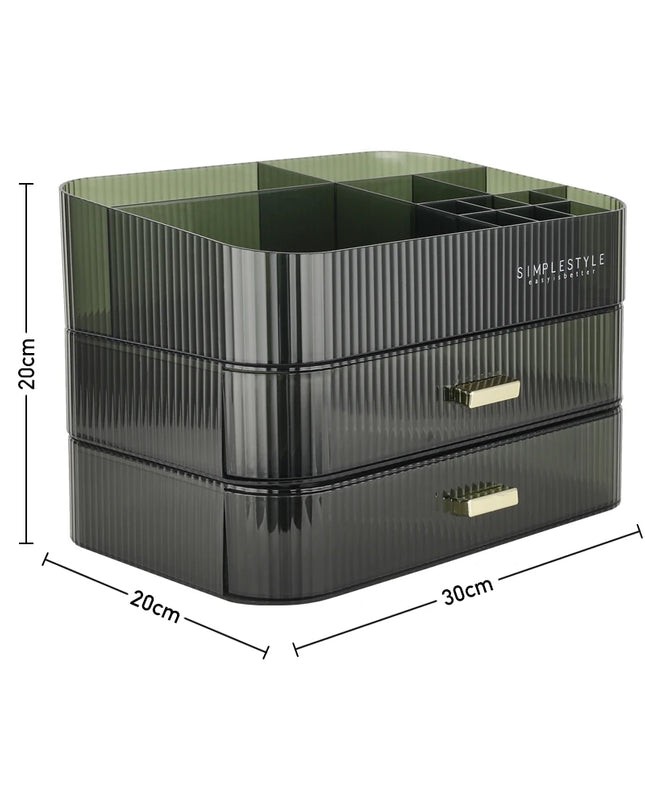 Modishion Large Capacity Makeup Organizer - 2 Drawers, Stylish Design