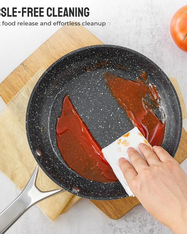BEZIA 10-Piece Nonstick Induction Cookware Set - Durable and Versatile
