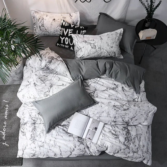 Anqianny 3pcs Duvet Cover Set - Modern Print Quilt & Pillow Cases