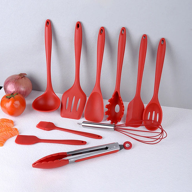 Eco-Friendly Silicone Kitchen Utensils - Versatile 10-Piece Set