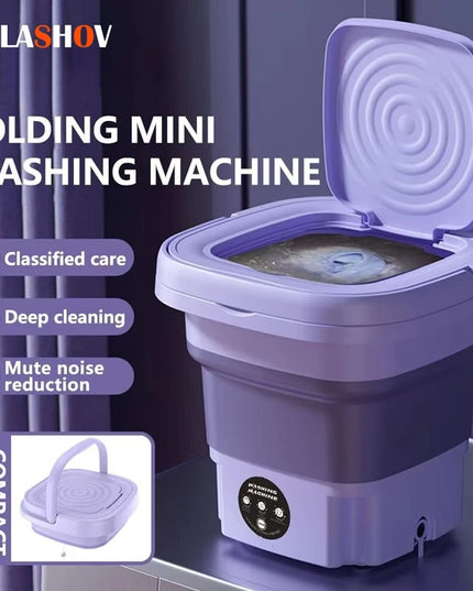 Mini Portable Washing Machine 8L - Foldable, USB-Powered Spin Dryer