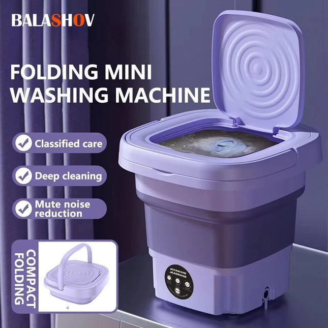 Mini Portable Washing Machine 8L - Foldable, USB-Powered Spin Dryer