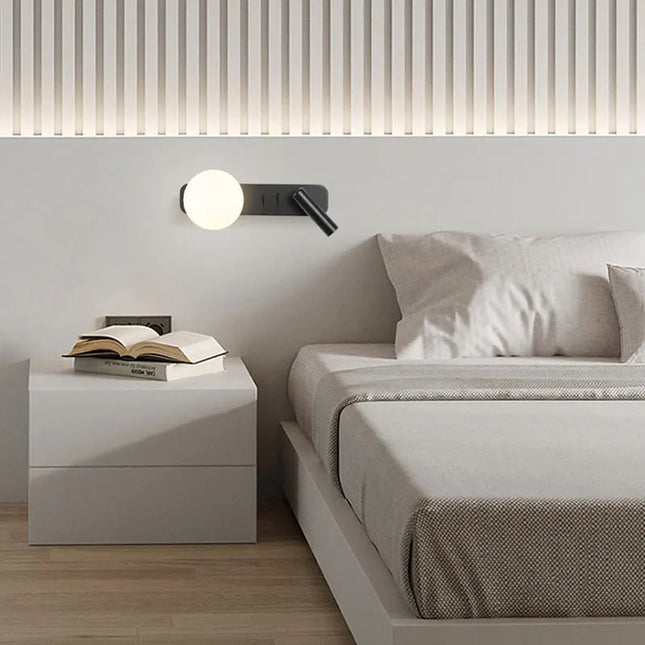 Modern Minimalist LED Wall Lamp - Creative Moon Design for Bedrooms