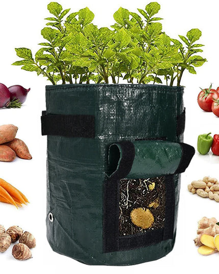 1PC Potato Grow Bag PE Vegetable Onion Planting Bag with Handle Thickened Garden Carrot Taro Peanut Growing Bag Waterproof