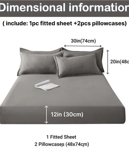 Anqianny 3pcs Cotton Fitted Bed Sheet Set - Soft and Breathable Bedding