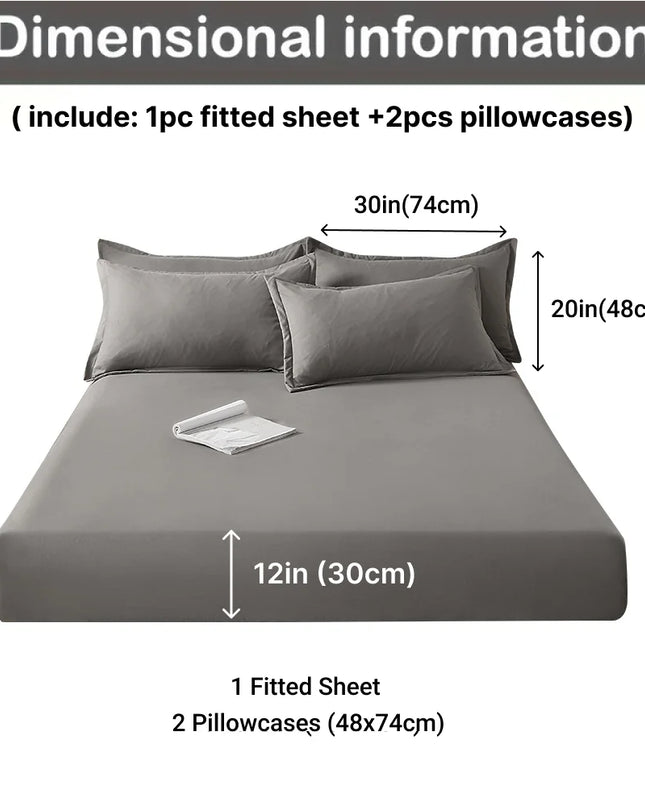 Anqianny 3pcs Cotton Fitted Bed Sheet Set - Soft and Breathable Bedding