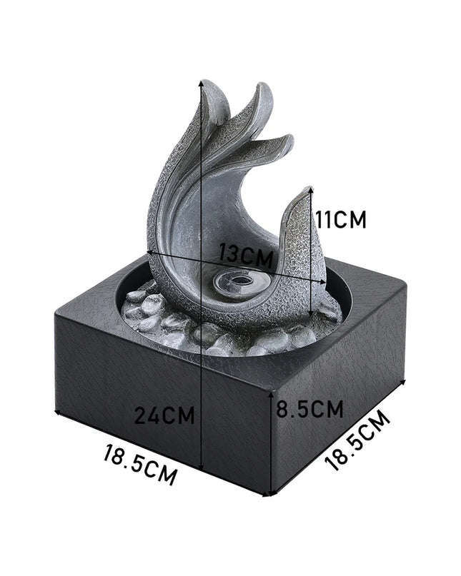 Voltsify Tabletop Resin Water Fountain with LED Light for Offices