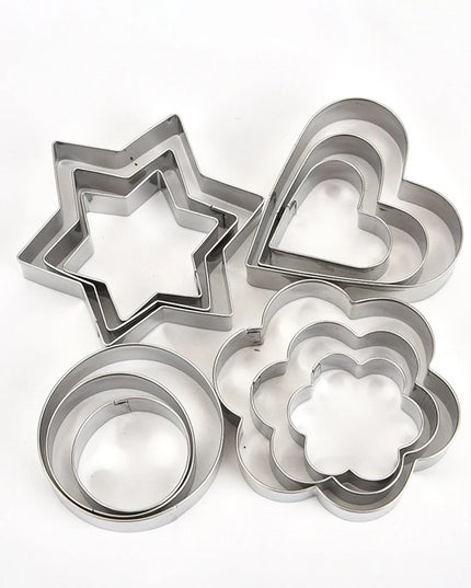 DIY Baking Tool Set - 12/6/5/4 Pcs Stainless Steel Biscuit Molds