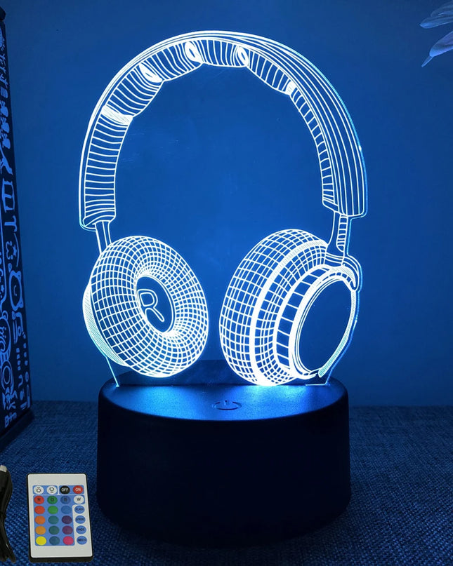 Neon Gamer 3D LED Night Light - RGB Cartoon Lamp for Bedroom