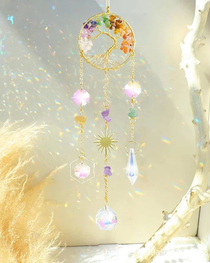 Crystal Sun Catchers Wind Chimes - Rainbow Light Catching Outdoor Decor