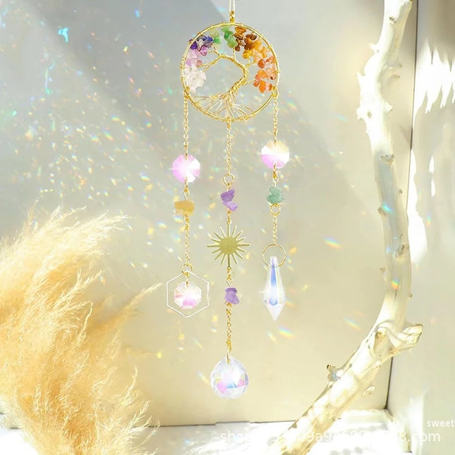 Crystal Sun Catchers Wind Chimes - Rainbow Light Catching Outdoor Decor