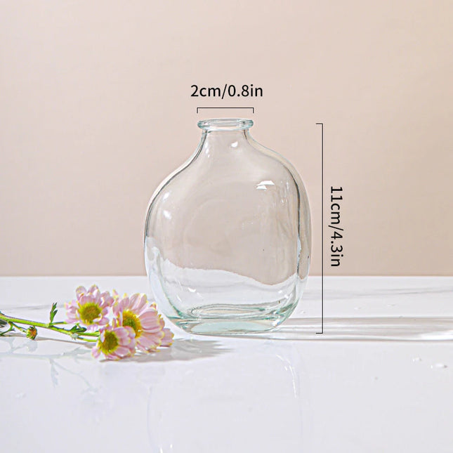 Retro Irregular Glass Flower Vase - Modern Decorative Table Ornament