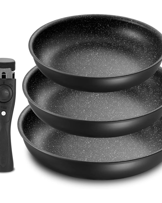 Fadware Non-Stick Frying Pan Set - Removable Handle, Induction Safe