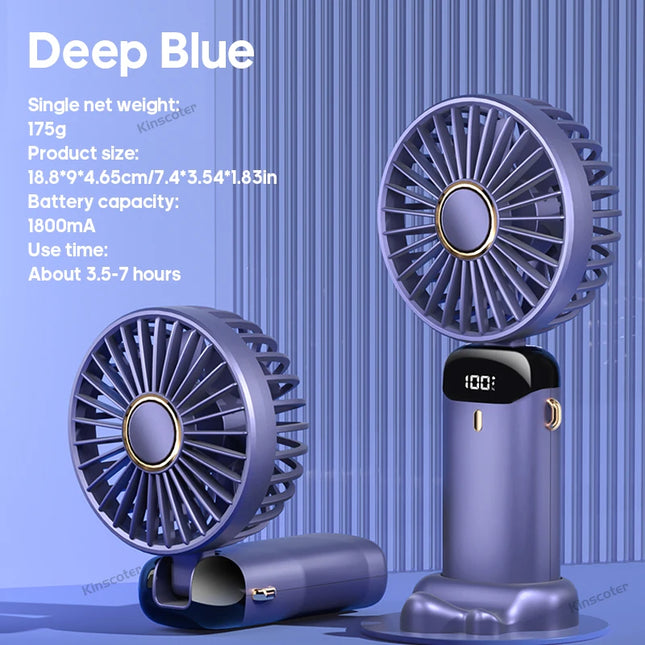 Kinscoter USB Mini Fan - Portable Neck Hanging, 5-Speed Cooling