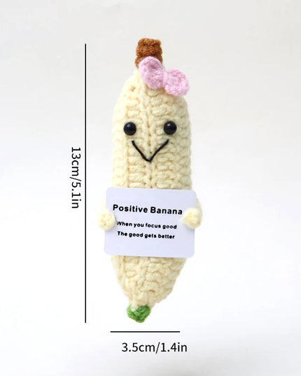 Positive Crochet Bee Miniature Decor - Kawaii Fruit & Vegetable Ornament