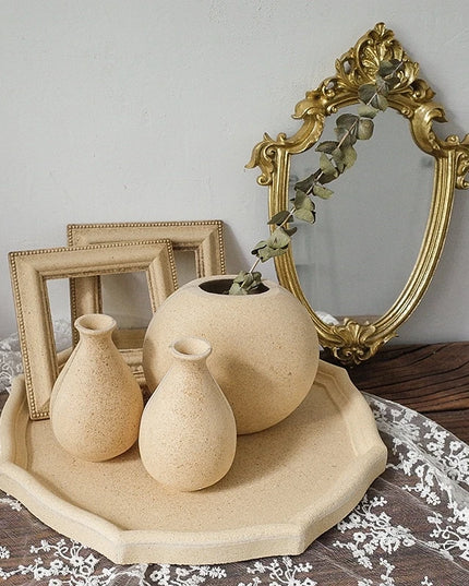 Retro Wooden Flower Vase - Nordic Style Decorative Plant Pot for Home Decor