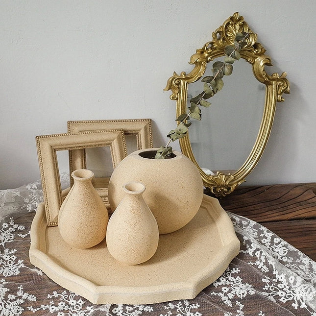 Retro Wooden Flower Vase - Nordic Style Decorative Plant Pot for Home Decor