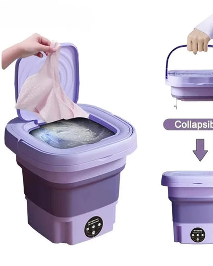Mini Portable Washing Machine 8L - Foldable, USB-Powered Spin Dryer