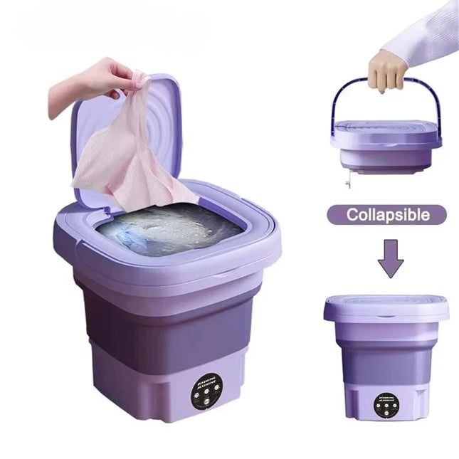 Mini Portable Washing Machine 8L - Foldable, USB-Powered Spin Dryer