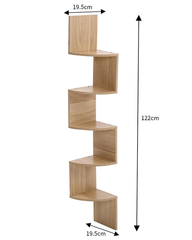 Haodirect Modern 3/5 Layer Wooden Corner Shelf for Home Decor
