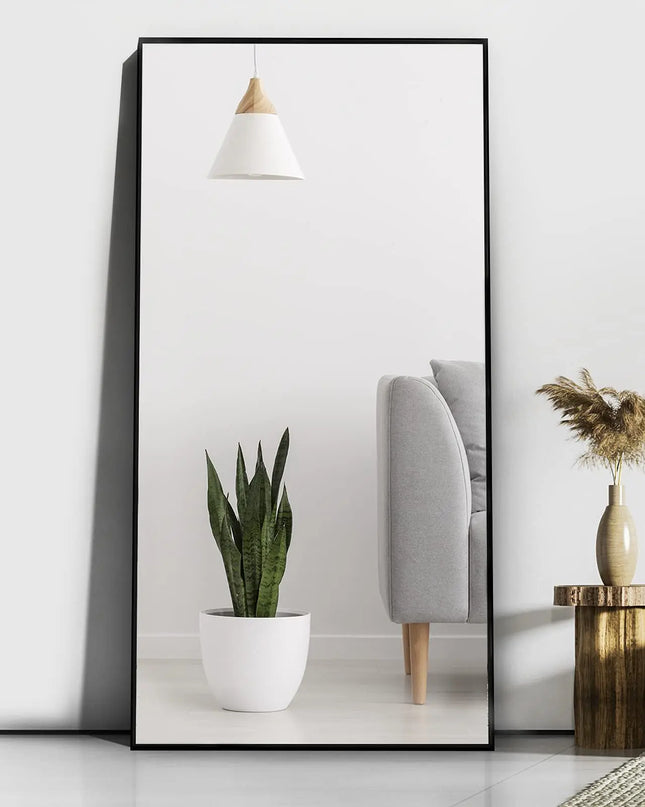 CASSILANDO 65" Full Length Mirror - Stylish Black Metal Frame