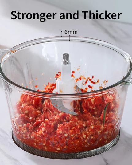 GUOHE 350W Food Processor - Stainless Steel Bowl, 3 Speed Modes