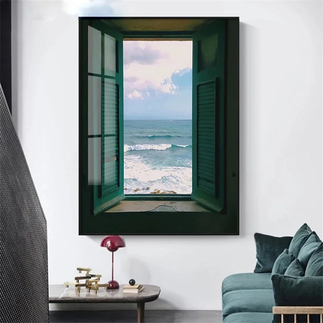 Sunset Beach Seascape Canvas Print - Nordic Landscape Wall Art Decor