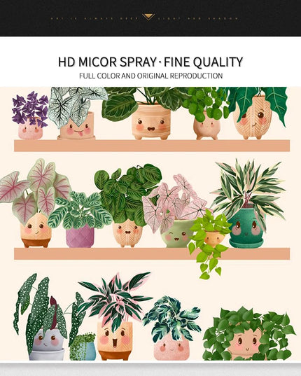 Cute Botanical Plant Club Canvas Poster - Modern Wall Art for Home Decor