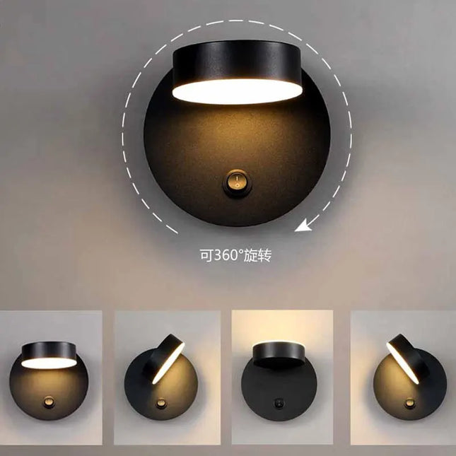 Modern Simple LED Wall Lamps - Rotatable Bedside Reading Light