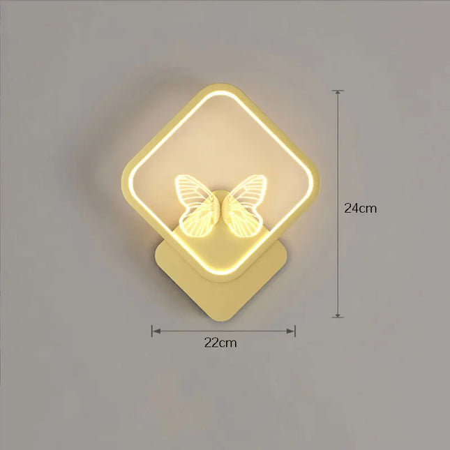 Modern Golden Butterfly LED Wall Lamp - Stylish Home Decoration