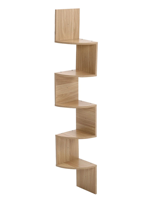 Haodirect Modern 3/5 Layer Wooden Corner Shelf for Home Decor