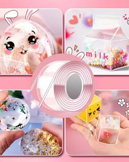 PET Nano Glue Double Sided Tape 
Blow Bubbles Full Set of Nano Tape
Bubble Blowing Decompression Toy Stickers