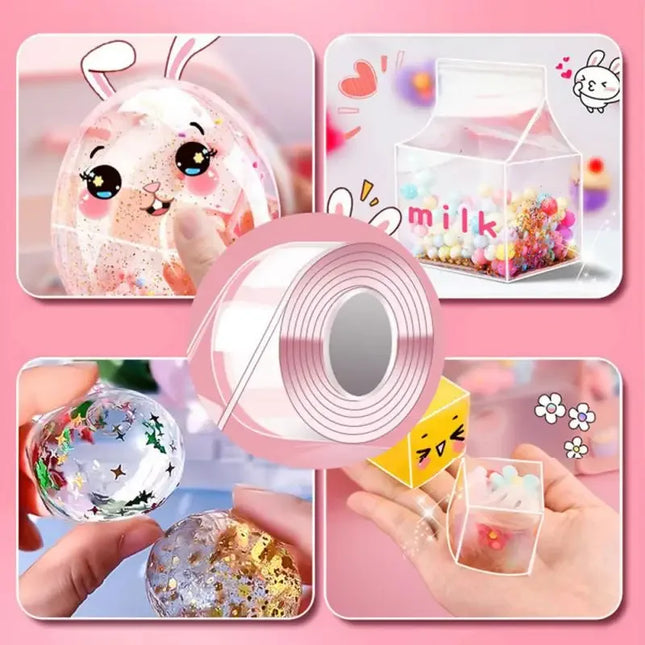 PET Nano Glue Double Sided Tape 
Blow Bubbles Full Set of Nano Tape
Bubble Blowing Decompression Toy Stickers