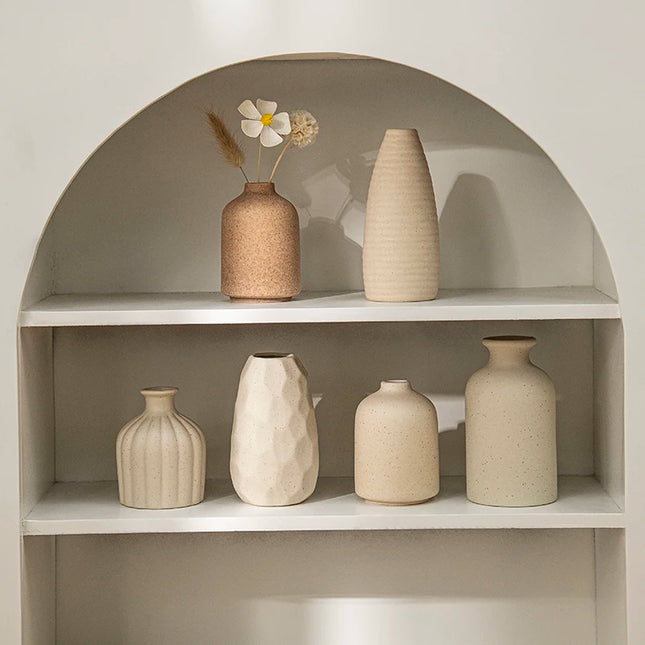 Modern White Ceramic Vase - Nordic Decorative Flower Pot for Home Decor