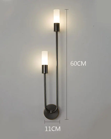 Nordic Brass LED Wall Lamp - Modern Copper Design for Bedroom
