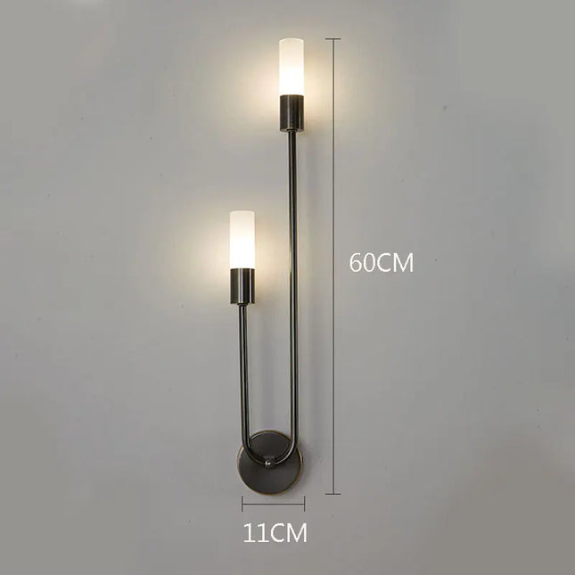 Nordic Brass LED Wall Lamp - Modern Copper Design for Bedroom