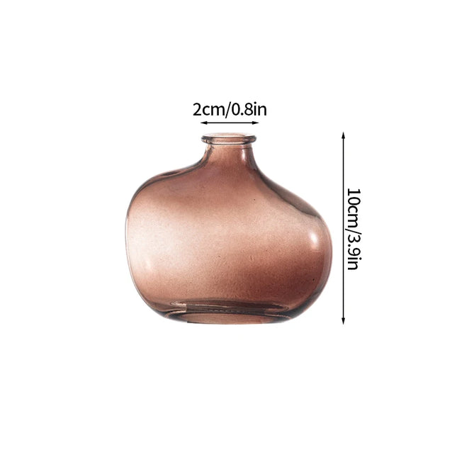Retro Irregular Glass Flower Vase - Modern Decorative Table Ornament